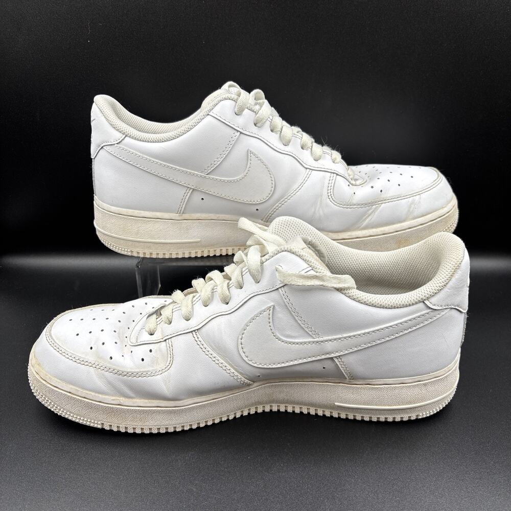 Nike Air Force 1 Low Top Sneakers Mens Size 12.5 Triple White Shoes CW2288-111